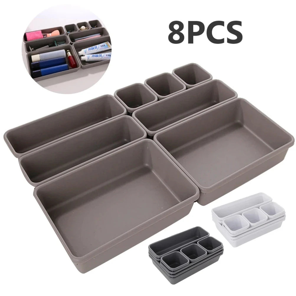 Premium 8-Piece Adjustable Drawer Organizer Box Set