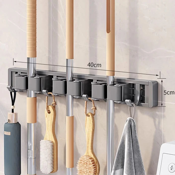 Wall-Mounted Mop and Broom Holder