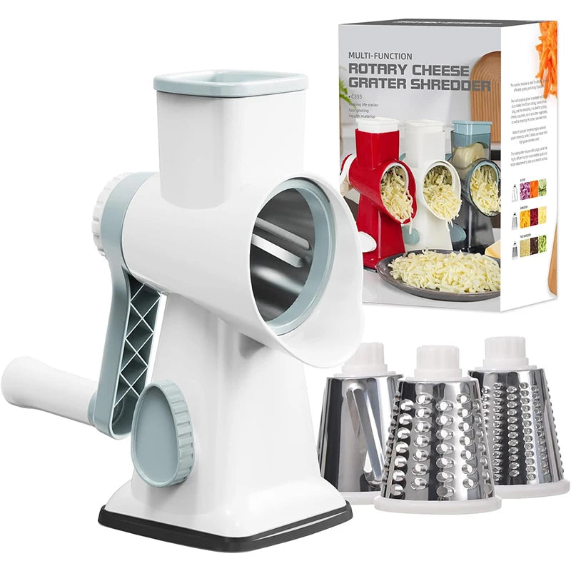 LMETJMA 3-in-1 Rotary Cheese Grater