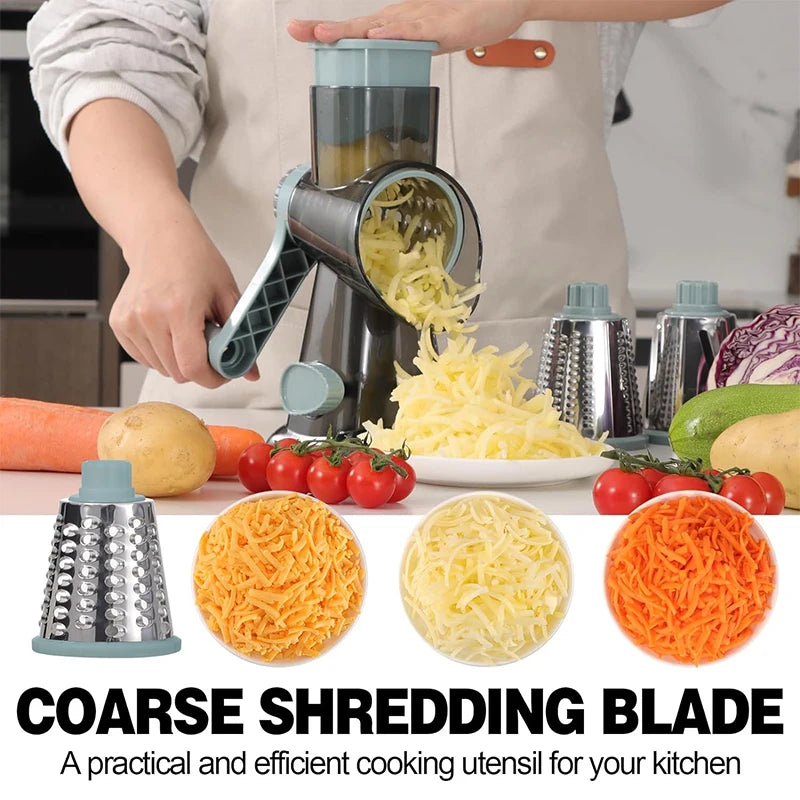LMETJMA 3-in-1 Rotary Cheese Grater