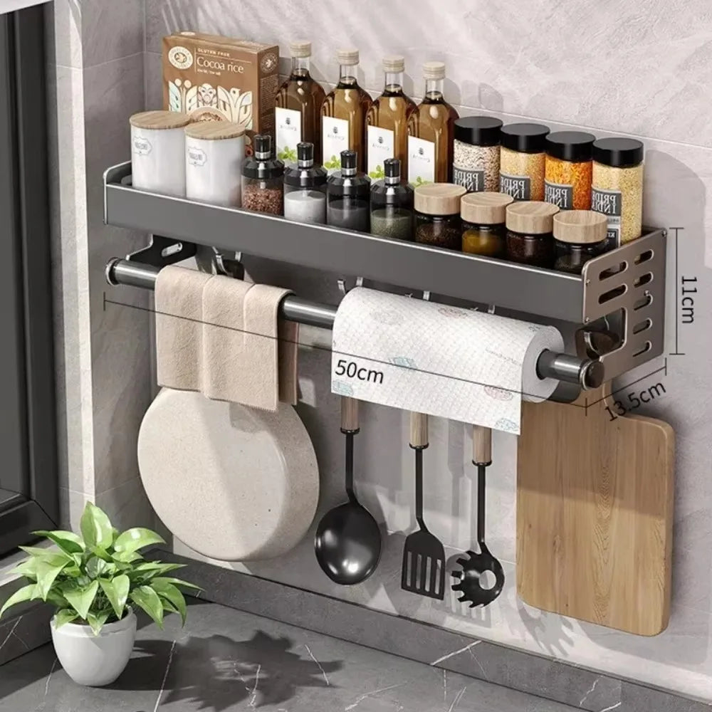 Wall-Mounted Kitchen Storage Rack