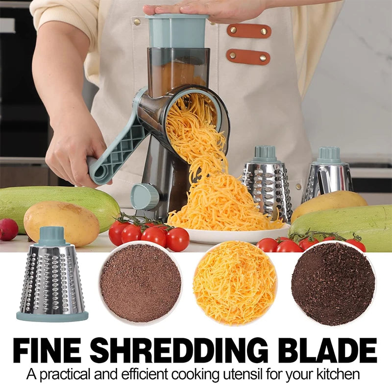 LMETJMA 3-in-1 Rotary Cheese Grater