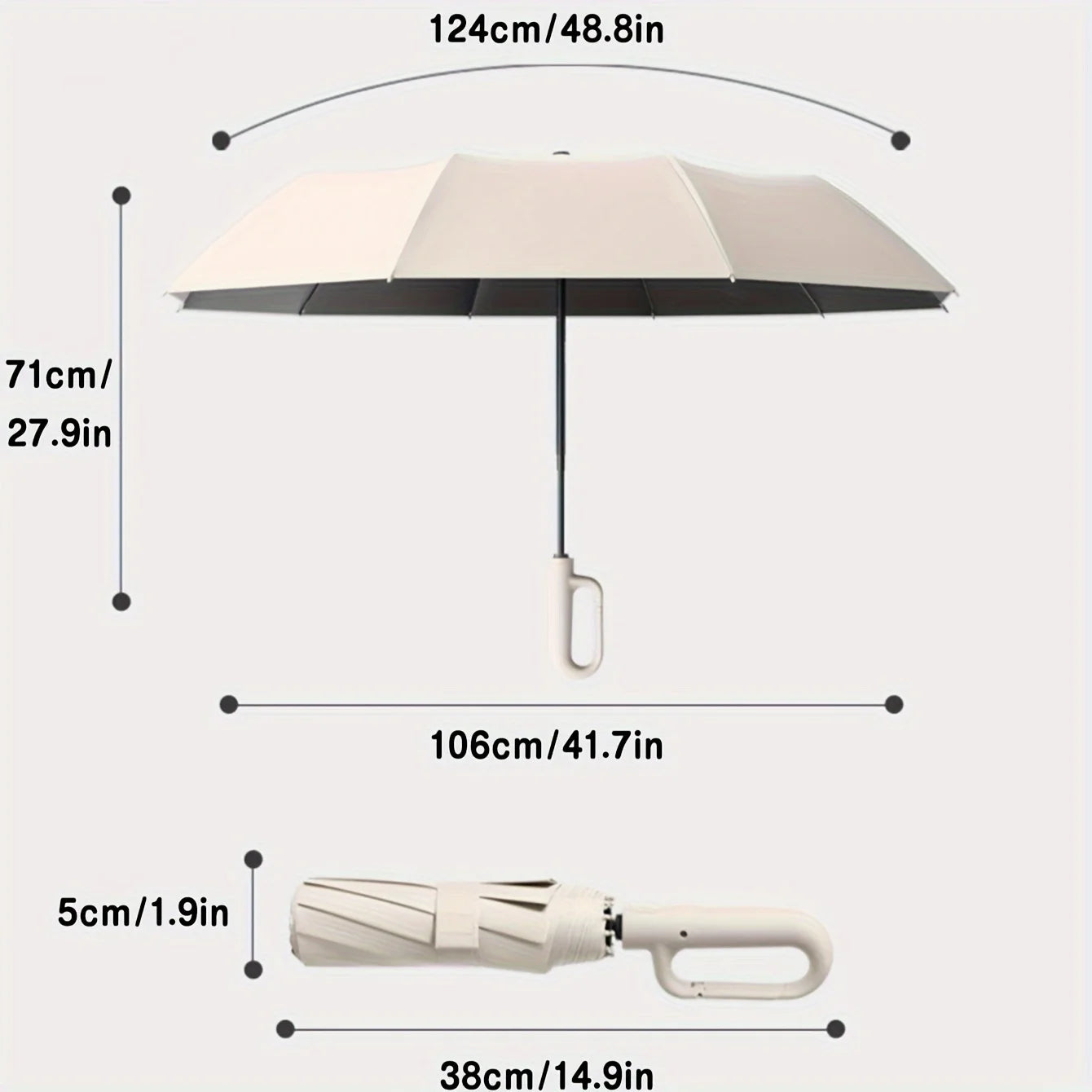 Reinforced Automatic Folding Umbrella