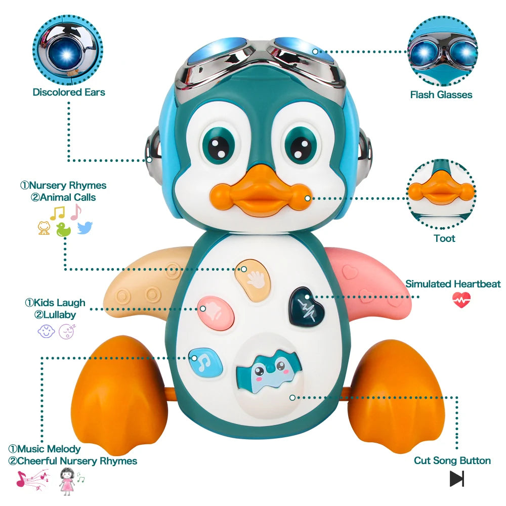 Musical Crawling Penguin Toy for Babies