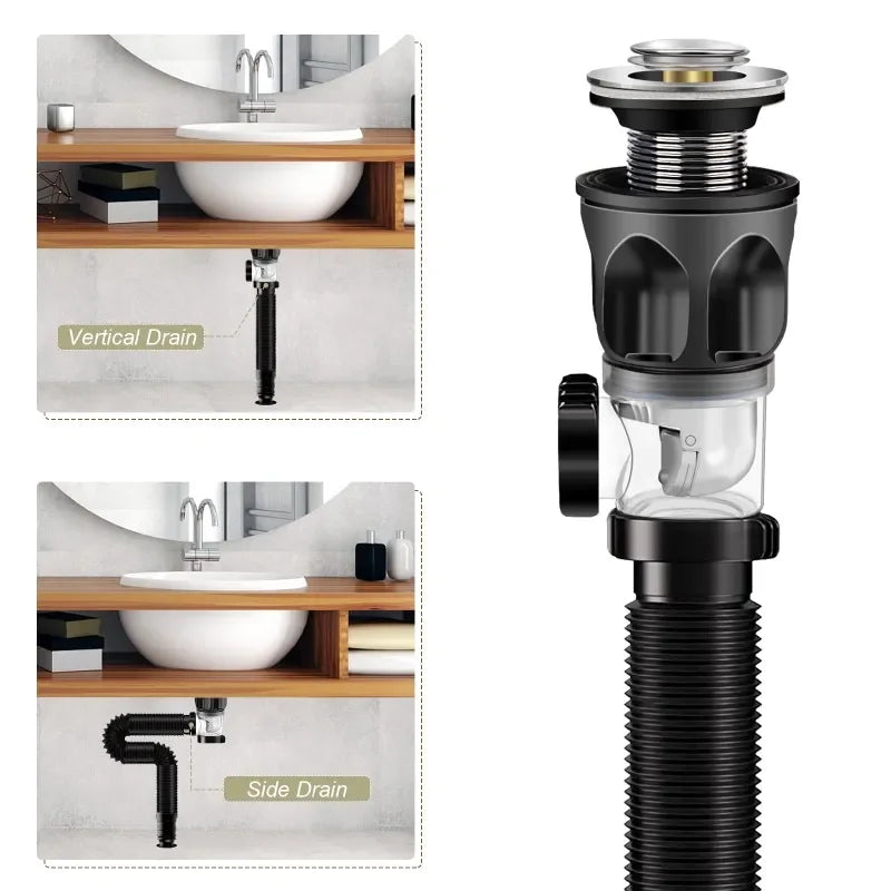 Flexible Retractable Sink Drain