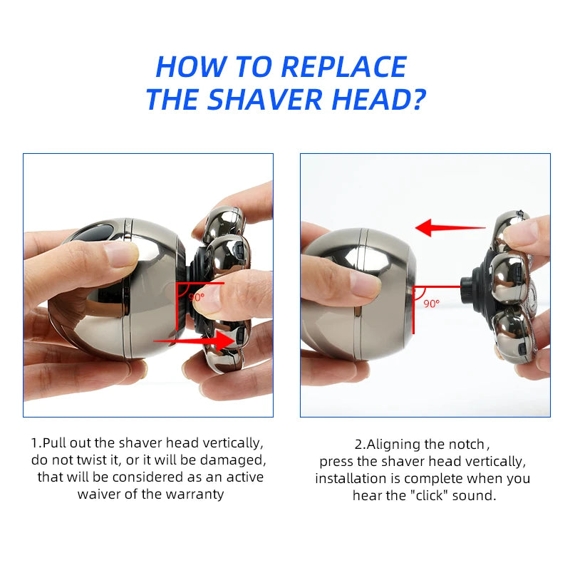 5 in 1 Electric Head Shaver Waterproof Shaving