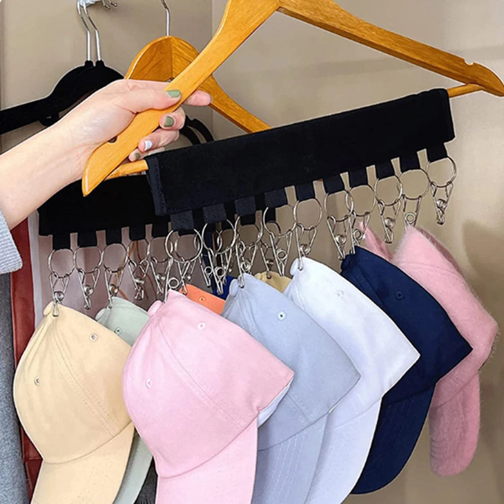 10-Clip Multifunctional Hat Rack