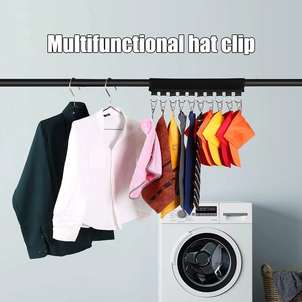 10-Clip Multifunctional Hat Rack