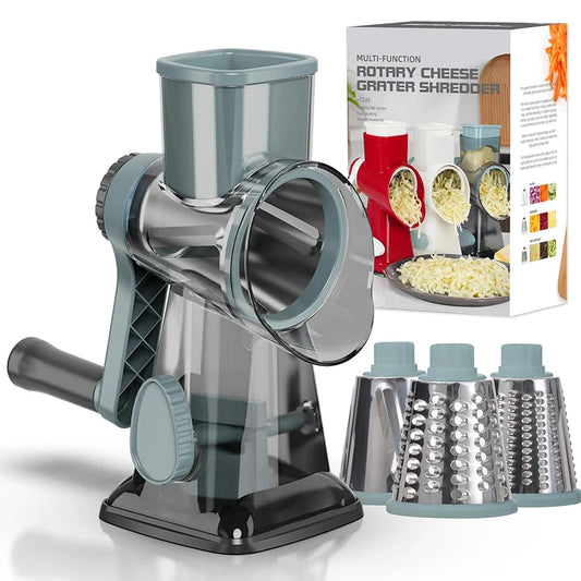 LMETJMA 3-in-1 Rotary Cheese Grater